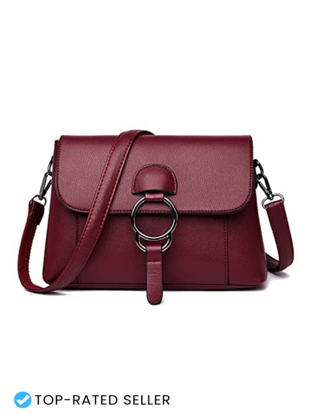 Vegan Leather Crossbody Hobo Shoulder Bag Multi-Pocket Tote Purse